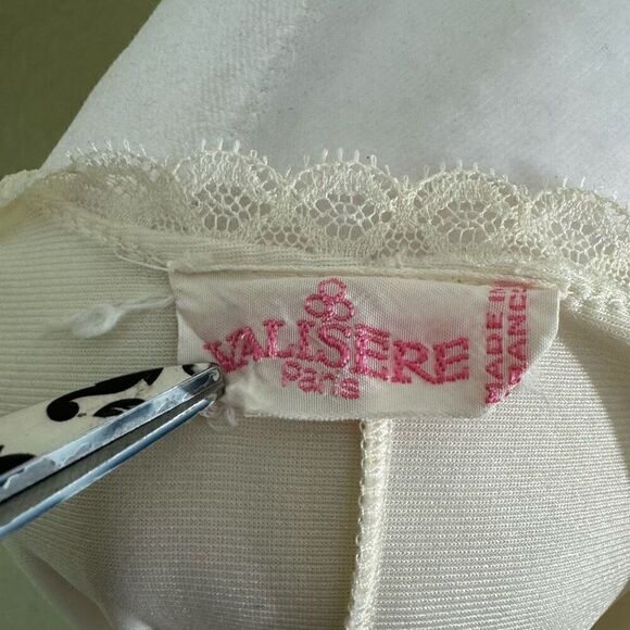 Valisere Paris Size S Semi Sheer Satin Nightgown Ivory Embroidered Lace Vintage - Picture 7 of 9